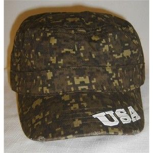 USA Army Cap 100% Cotton Fatigue Camo Patriotic America Adjustable OSFM